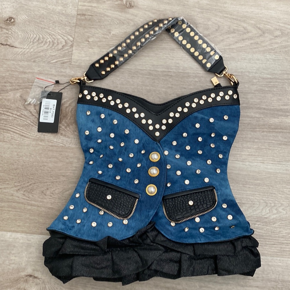 Vest Design Denim Hobo Handbag